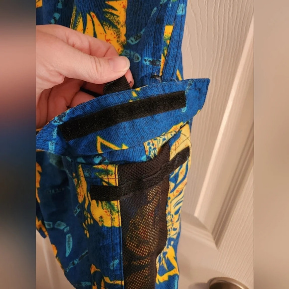 Boca classic blue and yellow tropical men swim trunks beach vacation surf size L - Picture 4 of 8